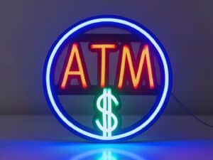 Round ATM Neon Sign ( Red, blue, sky-blue )