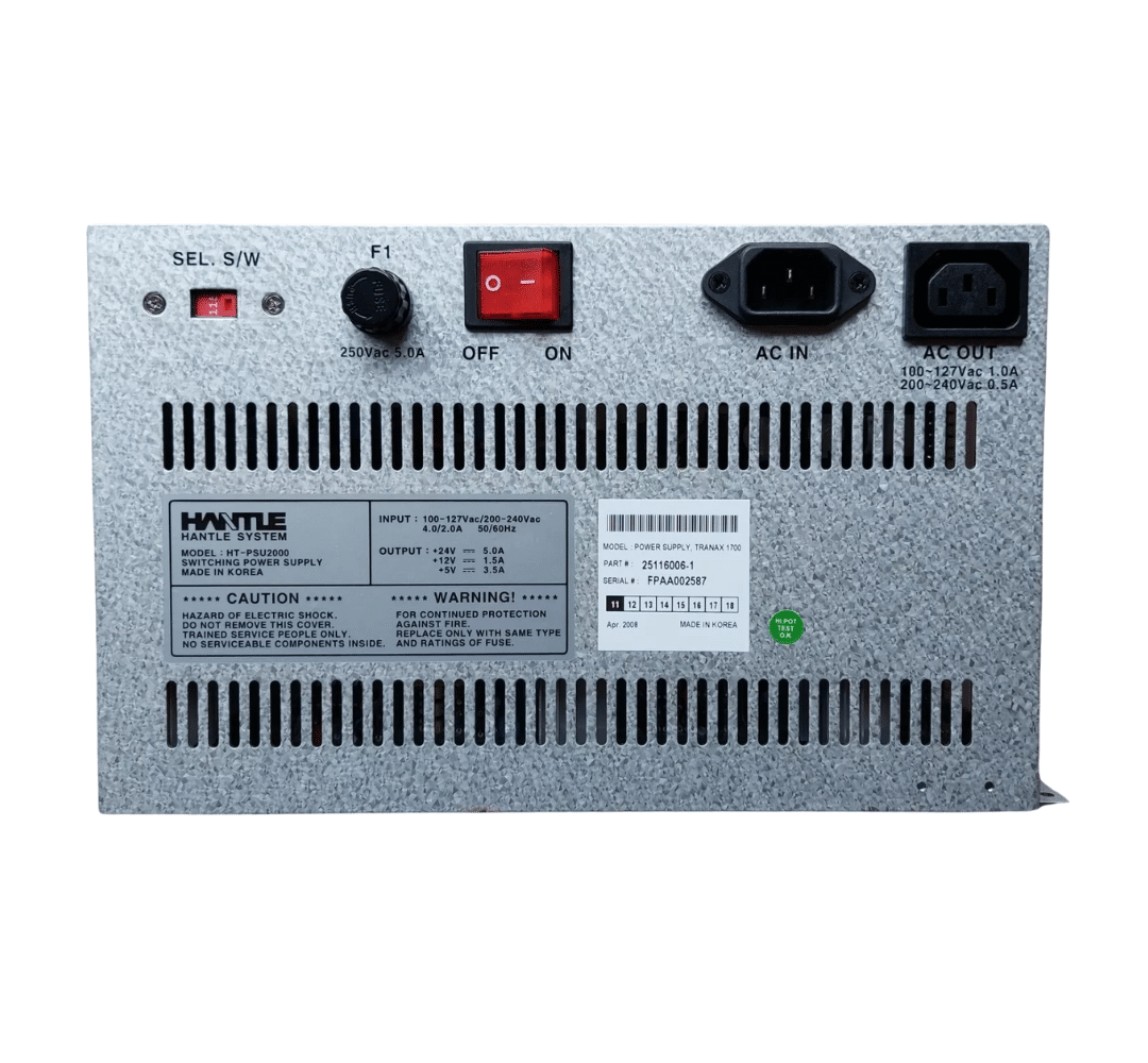 Hantle / Tranax Power Supply W/Topper Connector, Pn: 25116005-1, 251160061