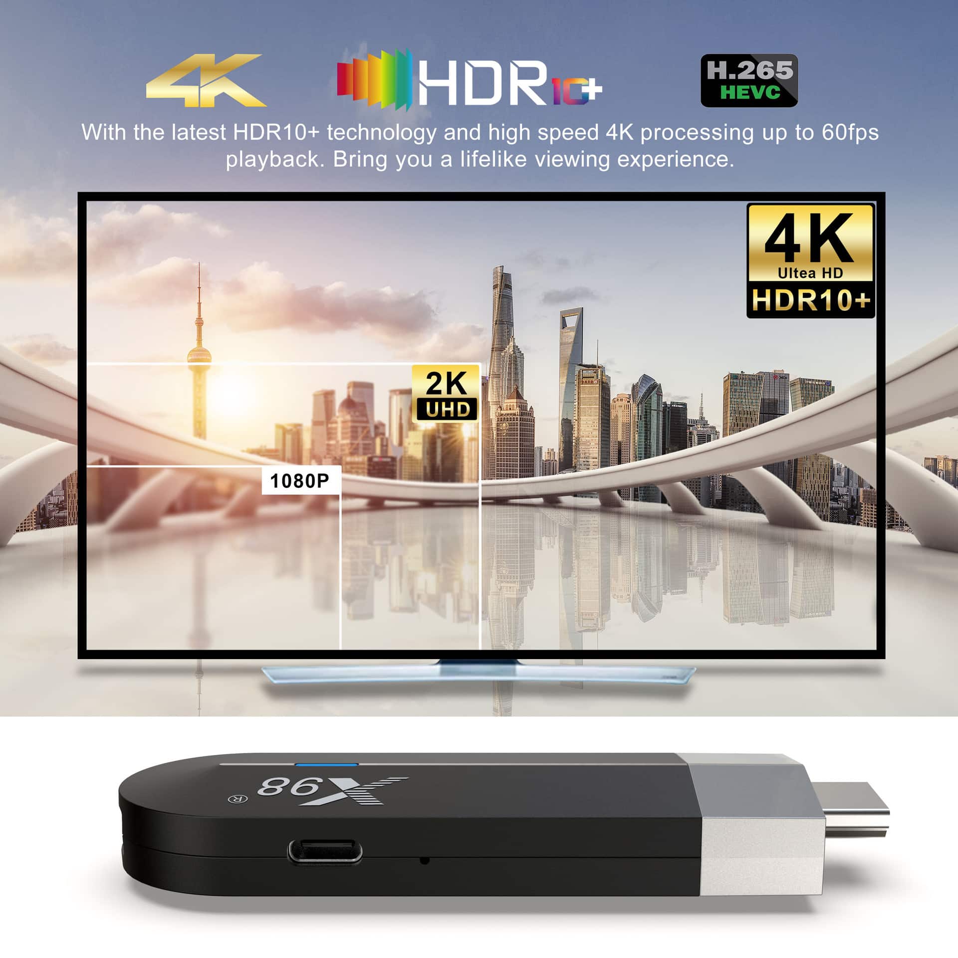4GB+32GB Android 11 TV Stick 4K Ultra HD Streaming Media Player Quad-Core TV Box - Image 2