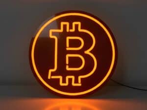 Round Bitcoin Neon Sign (Orange)